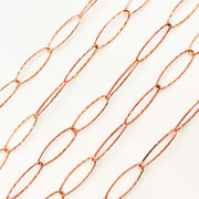 Rose Gold Plated Sterling Silver Diamond Cut Oval Link Chain